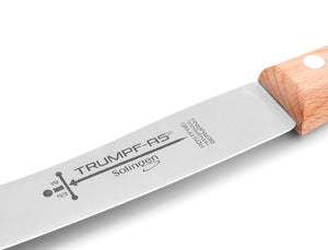 Buckelsmesser Trumpf-As  – Frühstücksmesser Solingen extra scharf rostfrei 22,5 cm Brötchenmesser Buche