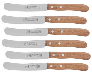 Buckelsmesser H. Herder – Frühstücksmesser Solingen extra scharf rostfrei 20,5 cm Brötchenmesser Buche