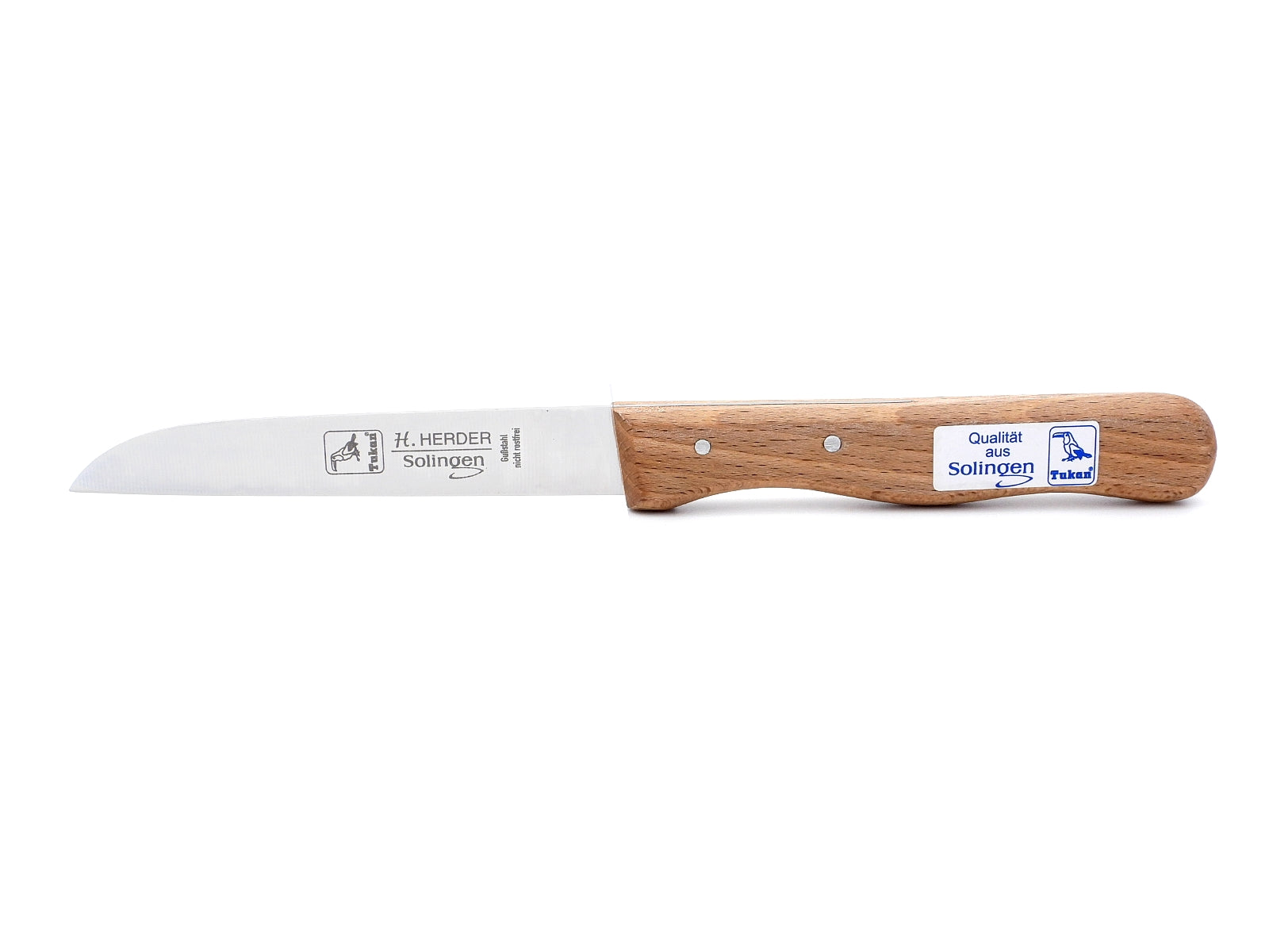 Solingen Küchenmesser extra lang 21cm Carbonstahl H.Herder nicht rostfrei Buche Gußstahl