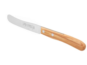 Buckelsmesser H. Herder – Frühstücksmesser Solingen extra scharf rostfrei 20,5 cm Brötchenmesser Olive