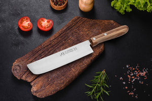 Nakiri Kochmesser H. Herder Solingen 30cm Olive extra scharfer Handabzug rostfrei
