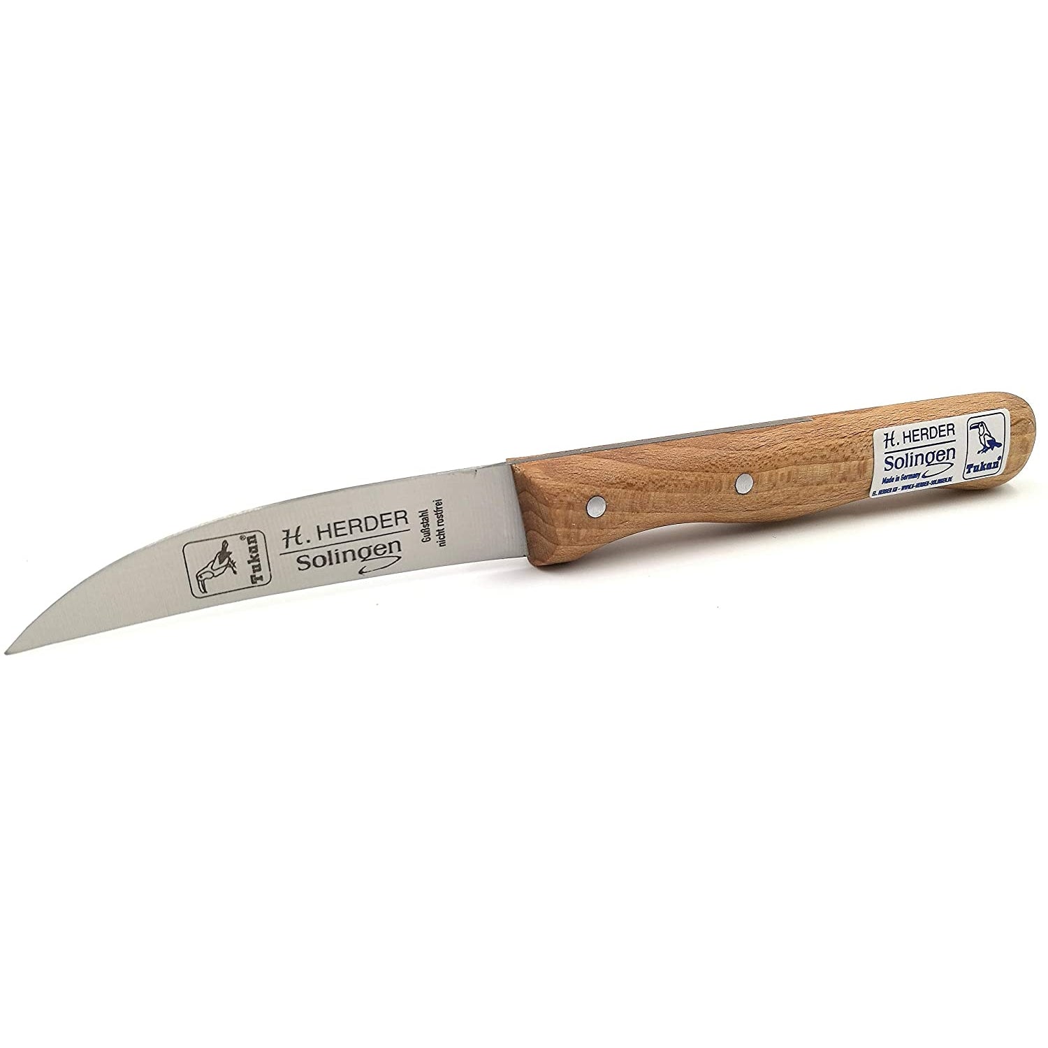H.Herder Solingen Schälmesser 17cm Gußstahl nicht rostfrei Buche