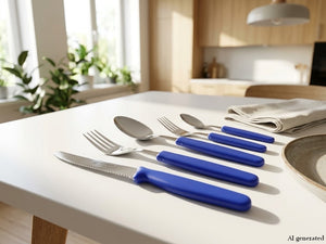 Marsvogel Solingen Besteck 5-teilig mit Kunststoffgriff Blau (Rostfrei)