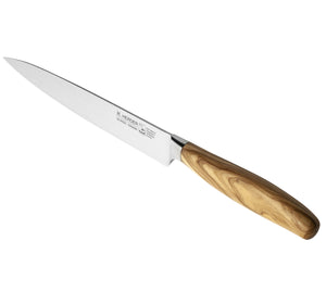 Schinkenmesser geschmiedet H. Herder Solingen 34,5cm Olive Fleischmesser extra scharfer Handabzug rostfrei