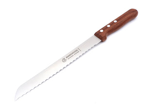 Original Solinger Brotmesser von Marsvogel 33cm rostfrei Wellenschliff mit edlem Nußbaum-Holzgriff