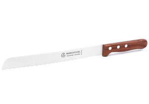 Original Solinger Brotmesser von Marsvogel 33cm rostfrei Wellenschliff mit edlem Nußbaum-Holzgriff