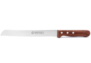 Original Solinger Brotmesser von Marsvogel 33cm rostfrei Wellenschliff mit edlem Nußbaum-Holzgriff