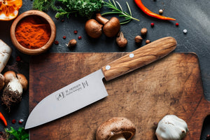Santoku Kochmesser H. Herder Solingen 24,5cm Olive rostfrei Santokumesser