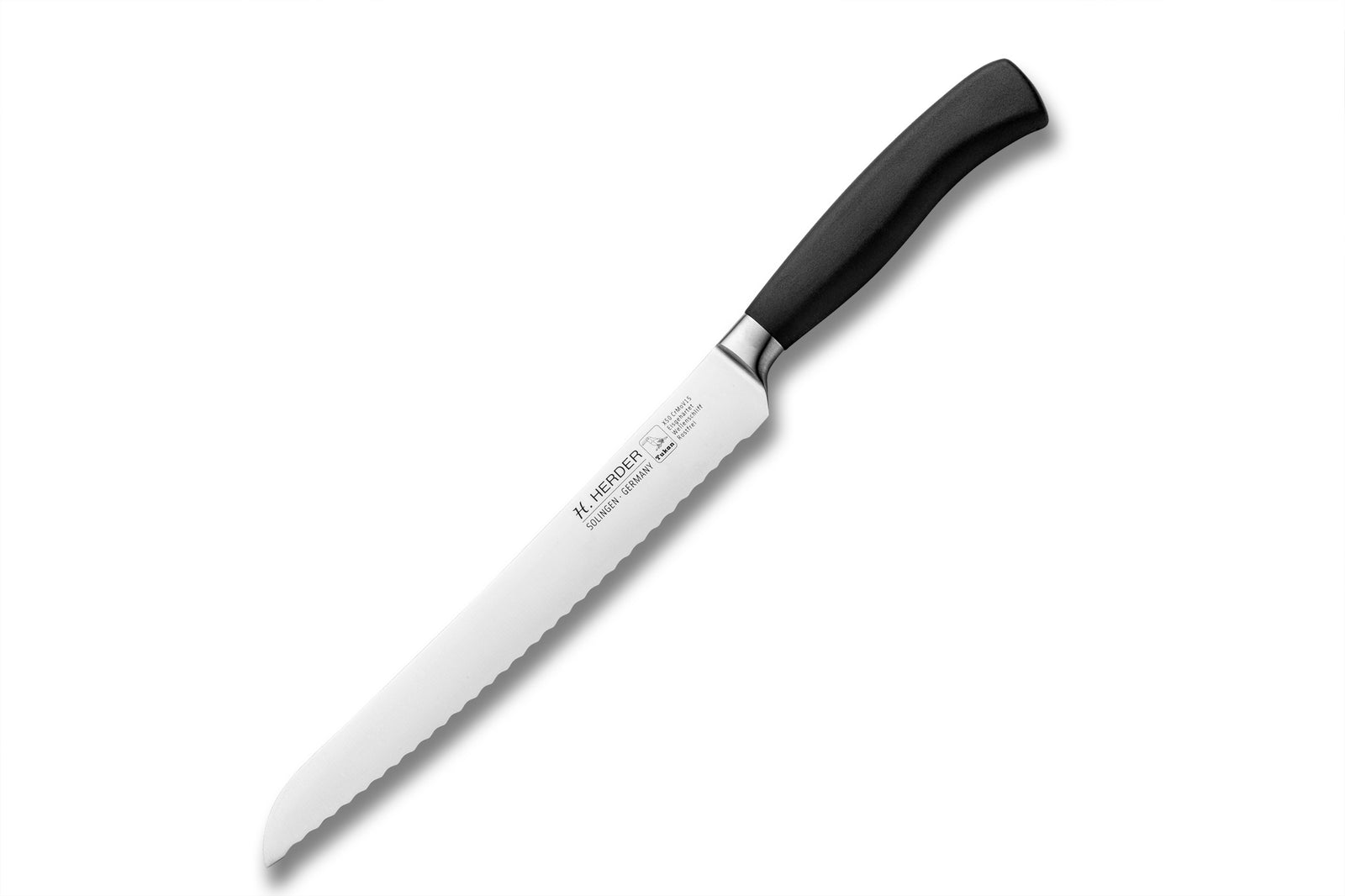 Brotmesser geschmiedet H. Herder Solingen 35cm extra scharfer Handabzug Wellenschliff