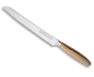 Brotmesser geschmiedet H. Herder Solingen 35cm Olive extra scharfer Handabzug Wellenschliff