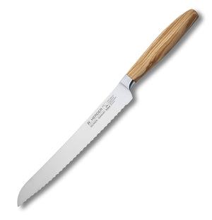 Brotmesser geschmiedet H. Herder Solingen 35cm Olive extra scharfer Handabzug Wellenschliff