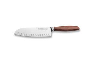 Santoku Kochmesser geschmiedet H. Herder Solingen 30cm Pflaume extra scharfer Handabzug rostfrei