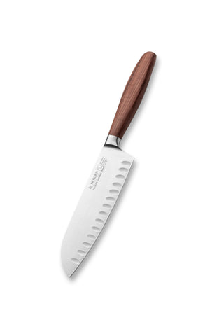 Santoku Kochmesser geschmiedet H. Herder Solingen 30cm Pflaume extra scharfer Handabzug rostfrei