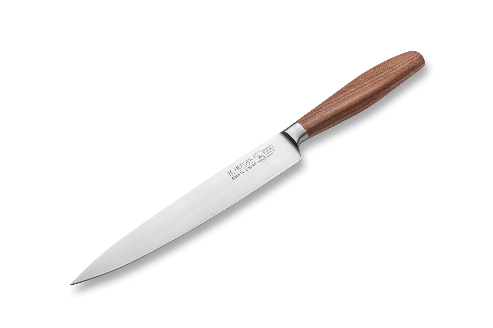 Schinkenmesser geschmiedet H. Herder Solingen 34,5cm Pflaume Fleischmesser extra scharfer Handabzug rostfrei