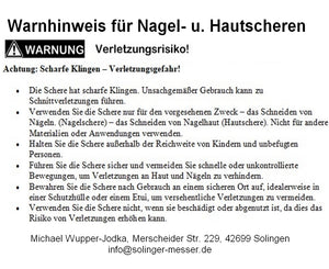 Nagelschere Solingen Carbonstahl Trumpf-As Profi 9 cm Maniküre Schere