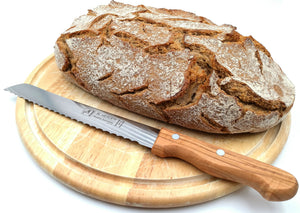 H. Herder Solingen Brotmesser 32cm  Olive Wellenschliff  Spezialstahl rostfrei