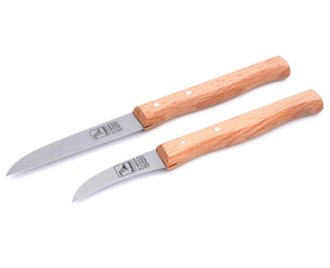 Original Solinger Zöppken von H. Herder Solingen 2er-Set Gußstahl nicht rostfrei, Gemüsemesser + Schälmesser, Griff Buche, scharf
