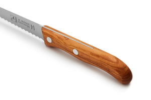 Haushaltsmesser H. Herder Solingen Küchenmesser 24,5cm Wellenschliff rostfrei Olive