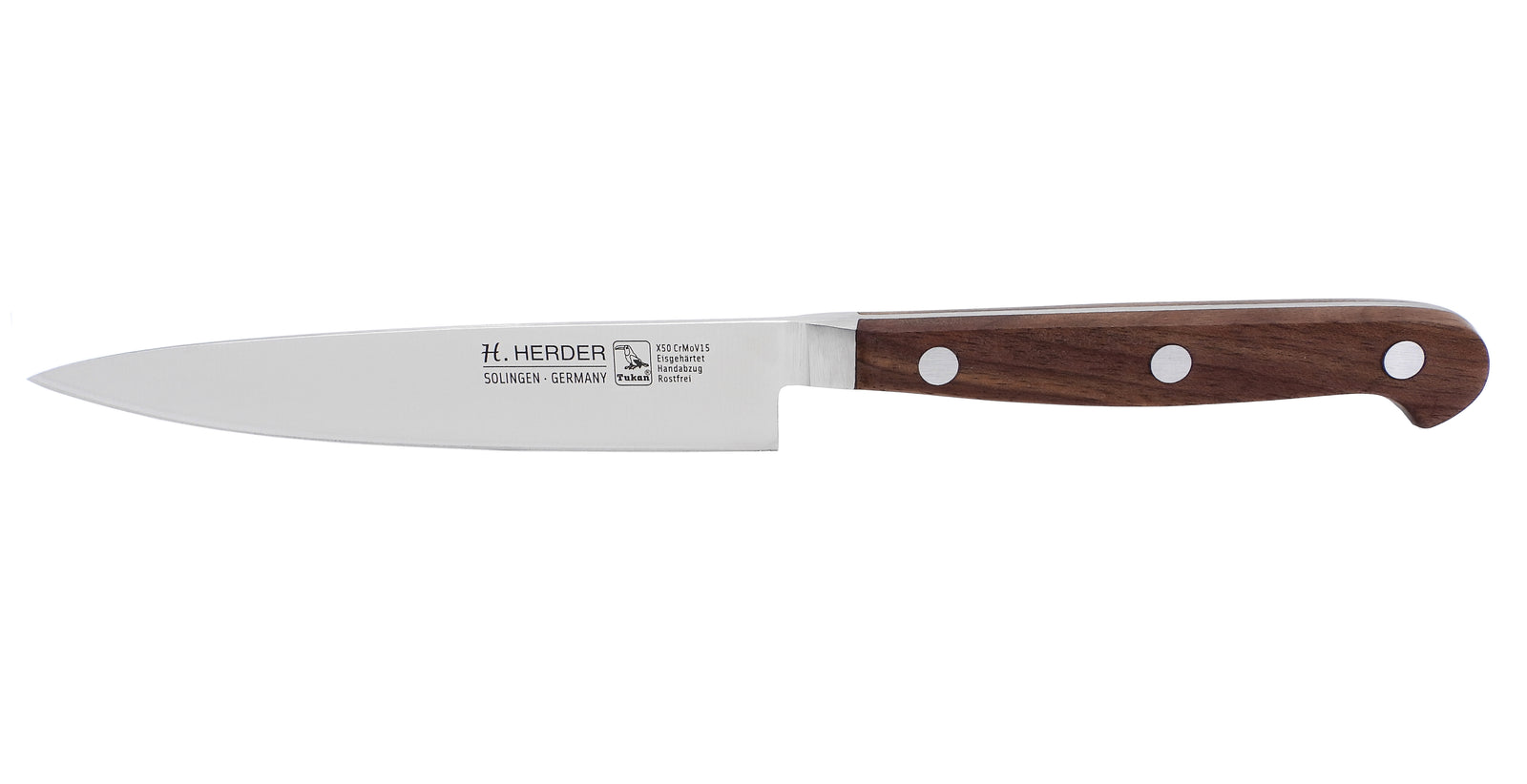 Jausenmesser geschmiedet Allzweckmesser H. Herder Solingen 23cm Meisterstück Handabzug