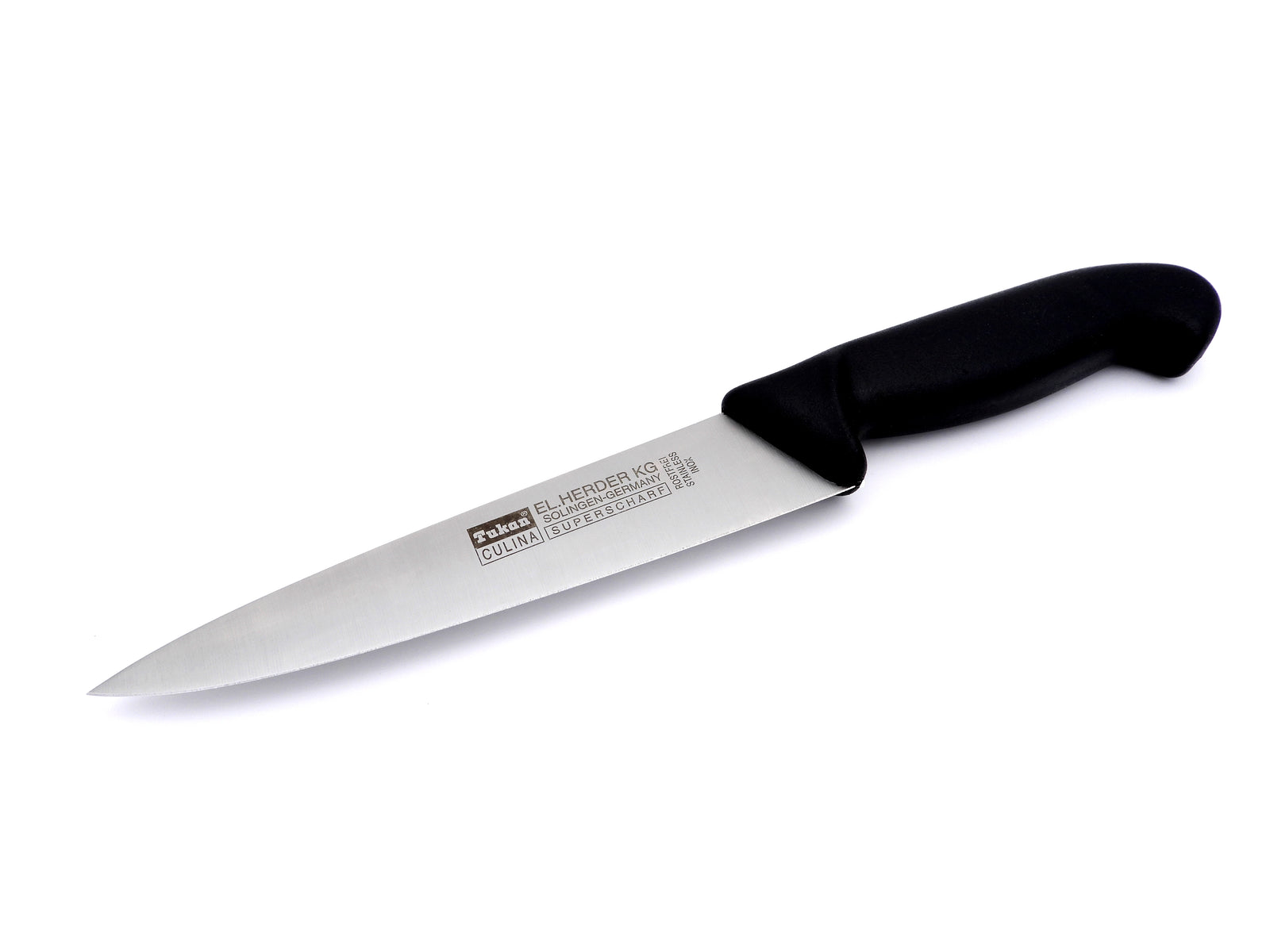 Kochmesser 26,5cm Solingen EL. Herder extra scharfer Handabzug rostfrei schwarz