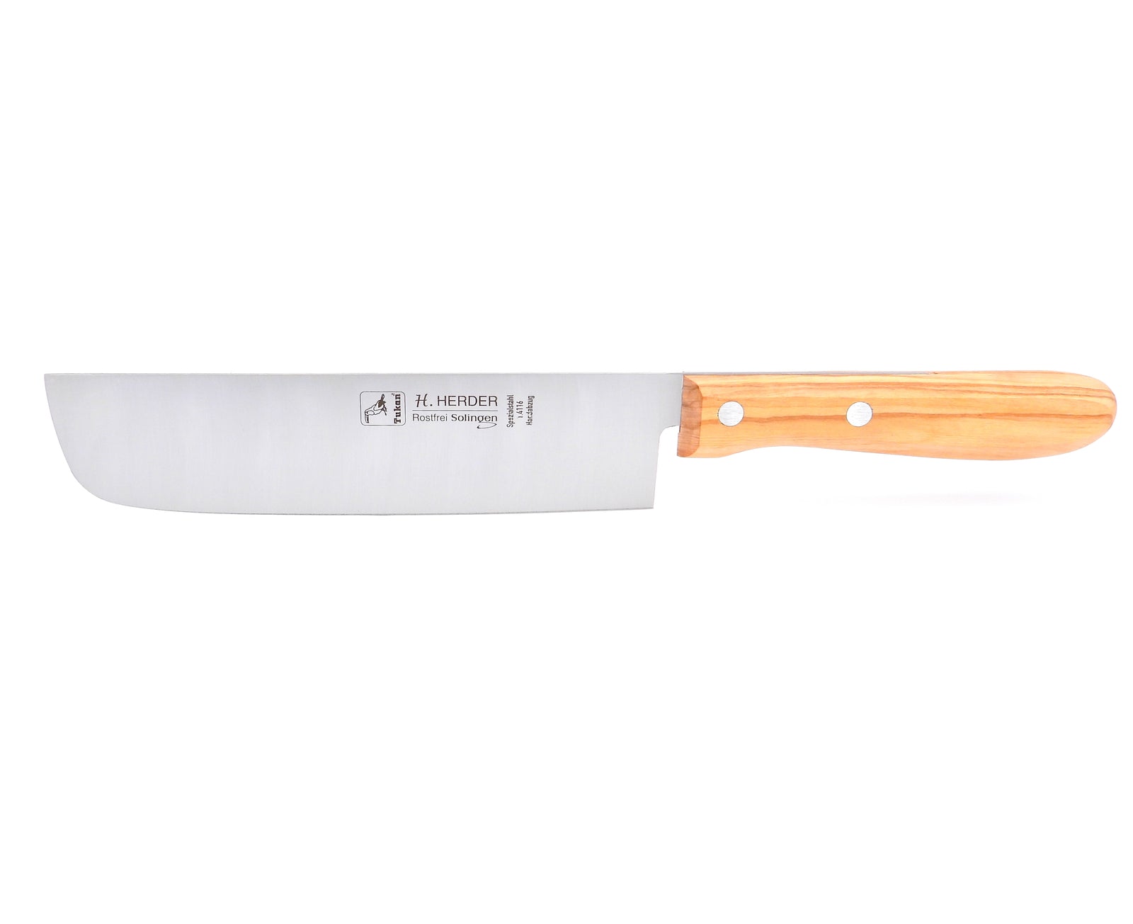 Nakiri Kochmesser H. Herder Solingen 30cm Olive extra scharfer Handabzug rostfrei