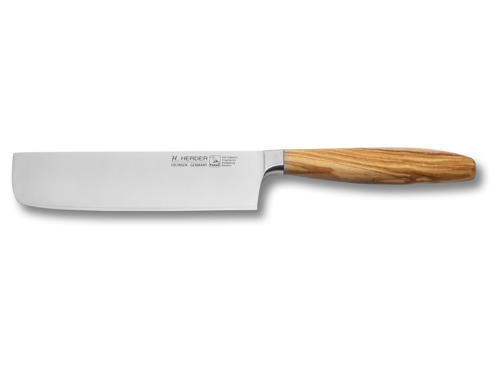 Nakiri Kochmesser geschmiedet H. Herder Solingen 30,5cm Olive extra scharfer Handabzug rostfrei