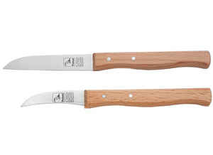 Original Solinger Zöppken von H. Herder Solingen 2er-Set, rostfrei, Gemüsemesser + Schälmesser, Griff Buche, scharf
