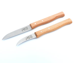 Original Solinger Zöppken von H. Herder Solingen 2er-Set, rostfrei, Gemüsemesser + Schälmesser, Griff Buche, scharf