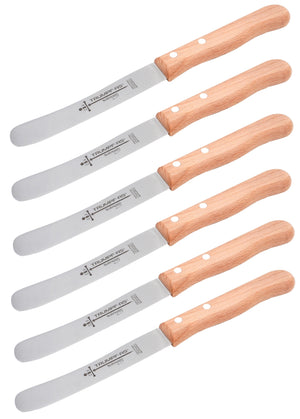 Buckelsmesser Trumpf-As  – Frühstücksmesser Solingen extra scharf rostfrei 22,5 cm Brötchenmesser Buche