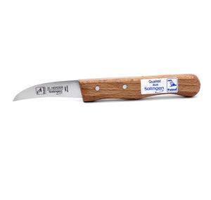 H.Herder 2 Solinger Küchenmesser / Schälmesser 16/15,5cm  Gußstahl nicht rostfrei Buche