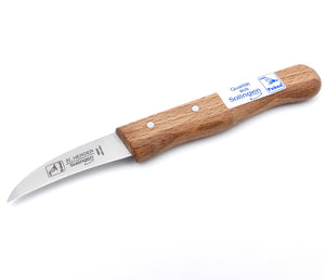 H.Herder 2 Solinger Küchenmesser / Schälmesser 16/15,5cm  Gußstahl nicht rostfrei Buche