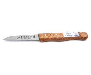 H.Herder 2 Solinger Küchenmesser / Schälmesser 16/15,5cm  Gußstahl nicht rostfrei Buche