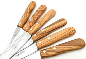 6 H. Herder Solingen Frühstücksmesser Buckelsmesser 22cm rostfrei Olive