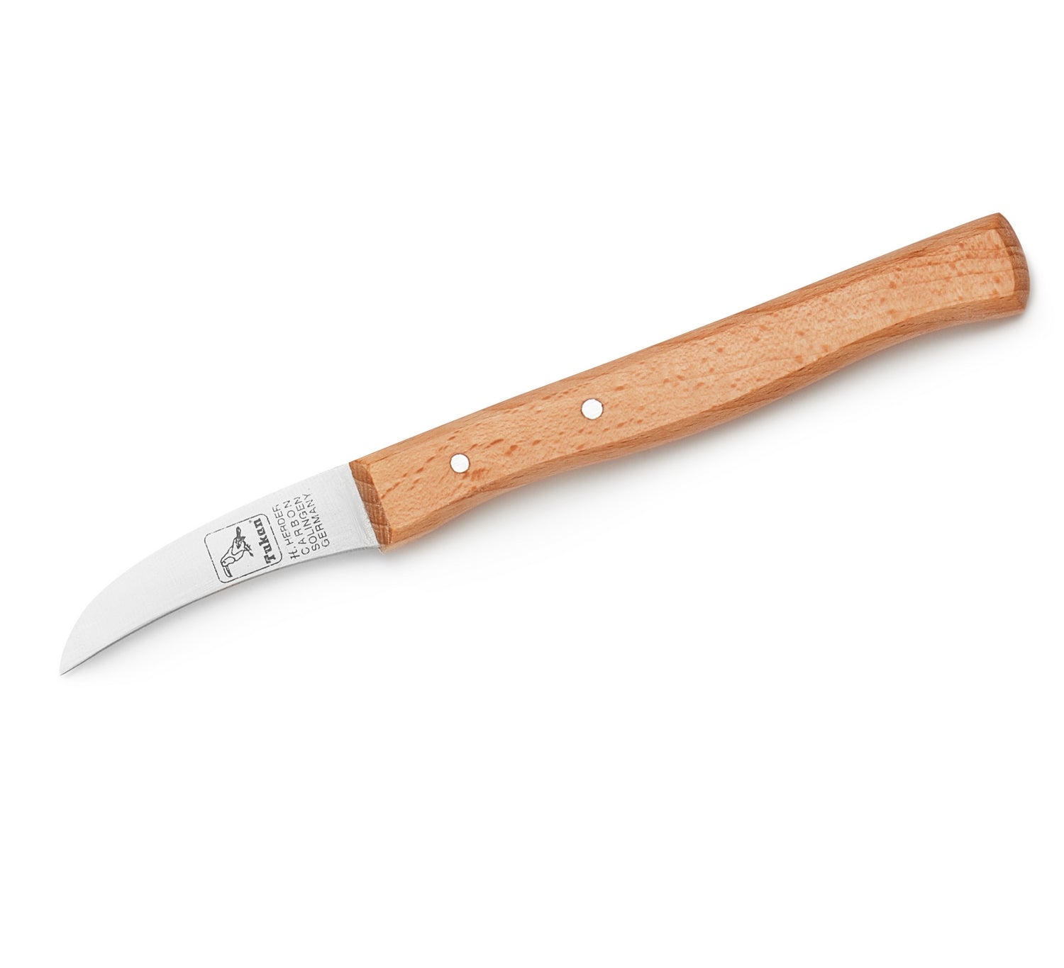 H.Herder Solingen Schälmesser "Zeitlos" 16cm Carbon Gußstahl nicht rostfrei Buche
