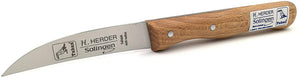 H.Herder Solingen 2 Küchenmesser / Schälmesser 17,2/17cm  Gußstahl nicht rostfrei Buche