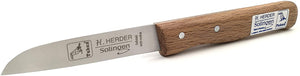 H.Herder Solingen 2 Küchenmesser / Schälmesser 17,2/17cm  Gußstahl nicht rostfrei Buche
