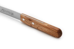 2 Solinger Buckelsmesser H. Herder Solingen Frühstücksmesser Brötchenmesser rostfrei Buche 1 mit Wellenschliff - 1 ohne