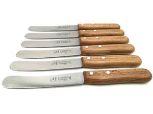 6 Buckelsmesser H. Herder Solingen Carbon Frühstücksmesser 21,5cm nicht rostfrei Buche