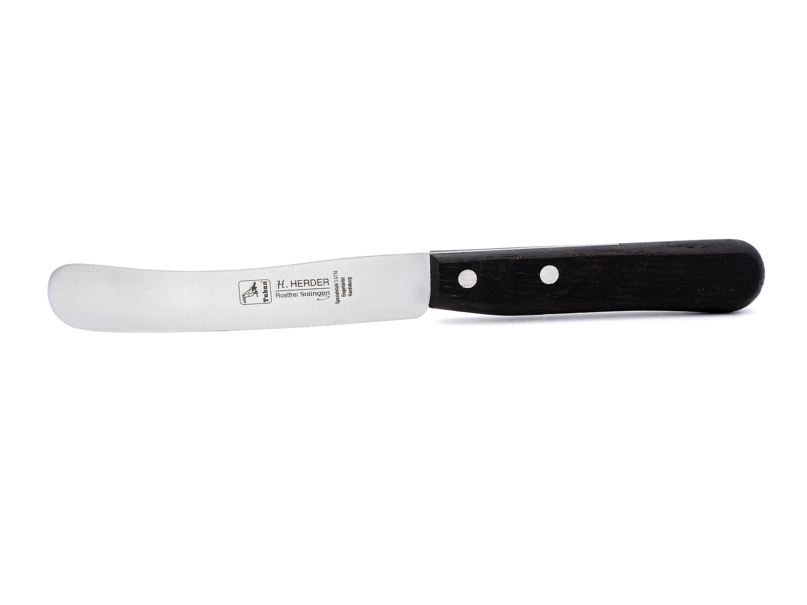 Brötchenmesser Buckelsmesser Herder Solingen Frühstücksmesser Räucher Eiche Smoked Oak 22cm