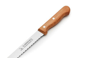 EL. Herder Solingen Brotmesser 32cm Wellenschliff  Spezialstahl rostfrei Buche