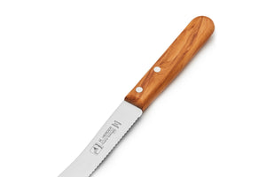 H. Herder Solingen Frühstücksmesser Buckelsmesser 22cm Wellenschliff rostfrei Olive