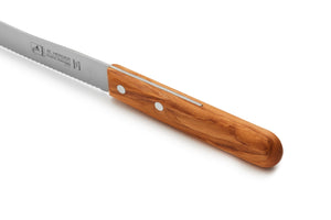 H. Herder Solingen Frühstücksmesser Buckelsmesser 22cm Wellenschliff rostfrei Olive