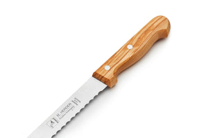H. Herder Solingen 3er-Set Küchenmesser Santoku Kochmesser Brotmesser OLIVE