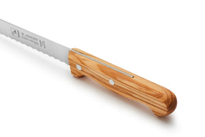 H. Herder Solingen 3er-Set Küchenmesser Santoku Kochmesser Brotmesser OLIVE