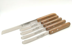 5 Herder Solingen Brotmesser / Buckelsmesser Frühstücksmesser rostfrei Buche