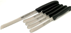 5 Herder Solingen Brotmesser Solinger Buckelsmesser Brötchenmesser schwarz Set