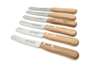 6 H. Herder Solingen Frühstücksmesser Buckelsmesser 22cm rostfrei Buche