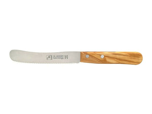 2 H. Herder Solingen Frühstücksmesser Buckelsmesser 22cm Wellenschliff rostfrei Olive