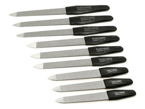 9 Solinger Profi Nagelfeilen Saphir Schwarz 10 cm - 15,6cm
