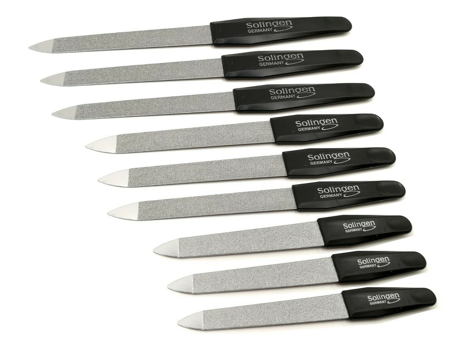9 Solinger Profi Nagelfeilen Saphir Schwarz 10 cm - 15,6cm
